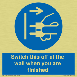 Switch this off at the wall when you are finished